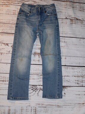 Wonder Nation Boys Straight Leg Jeans Size 7 Light Wash Denim Adjustable Waist
